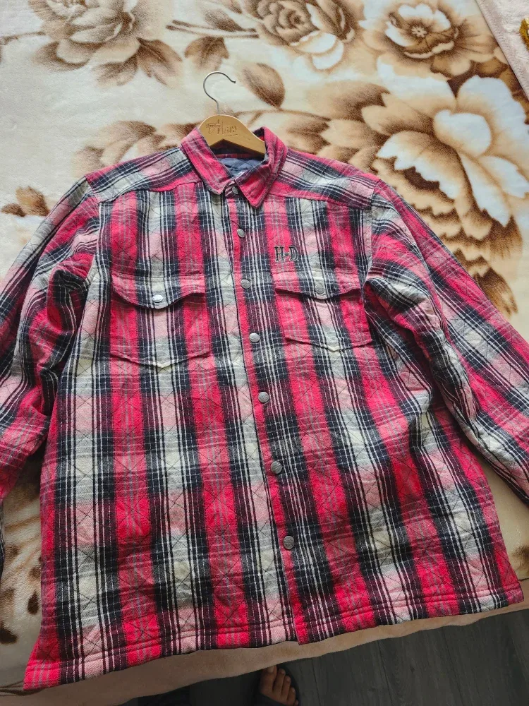 Harley-Davidson Plaid Quilted Shirt Jacket - Size L image indicator(2)