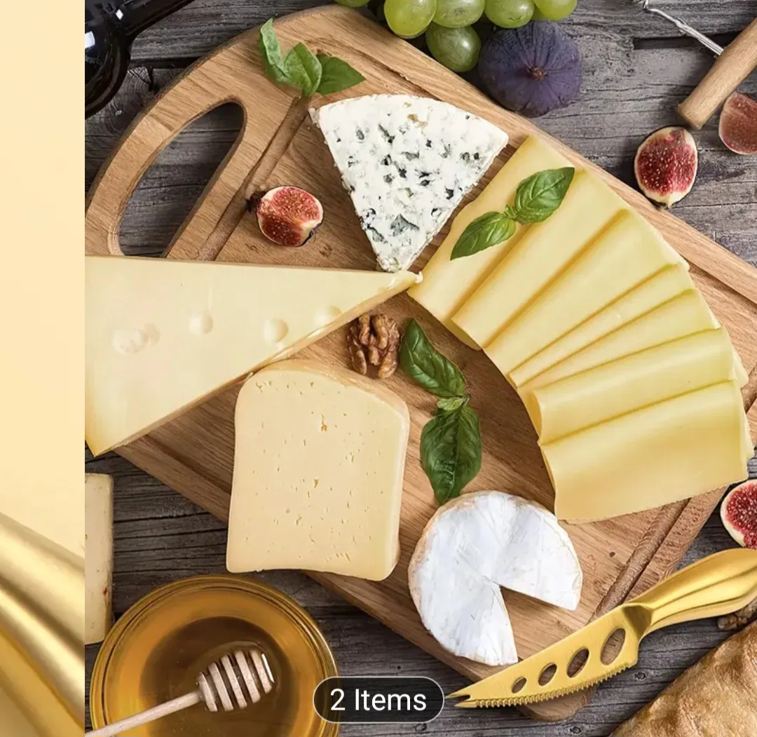 2pcs Golden Cheese Knife Set image indicator(4)