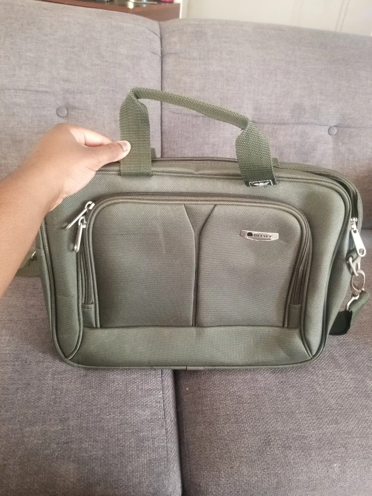 Brand New Delsey Dark Green Laptop Bag thumbnail