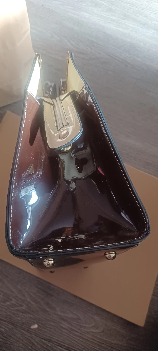 Colour Block Patent Leather Handbag - photo 3