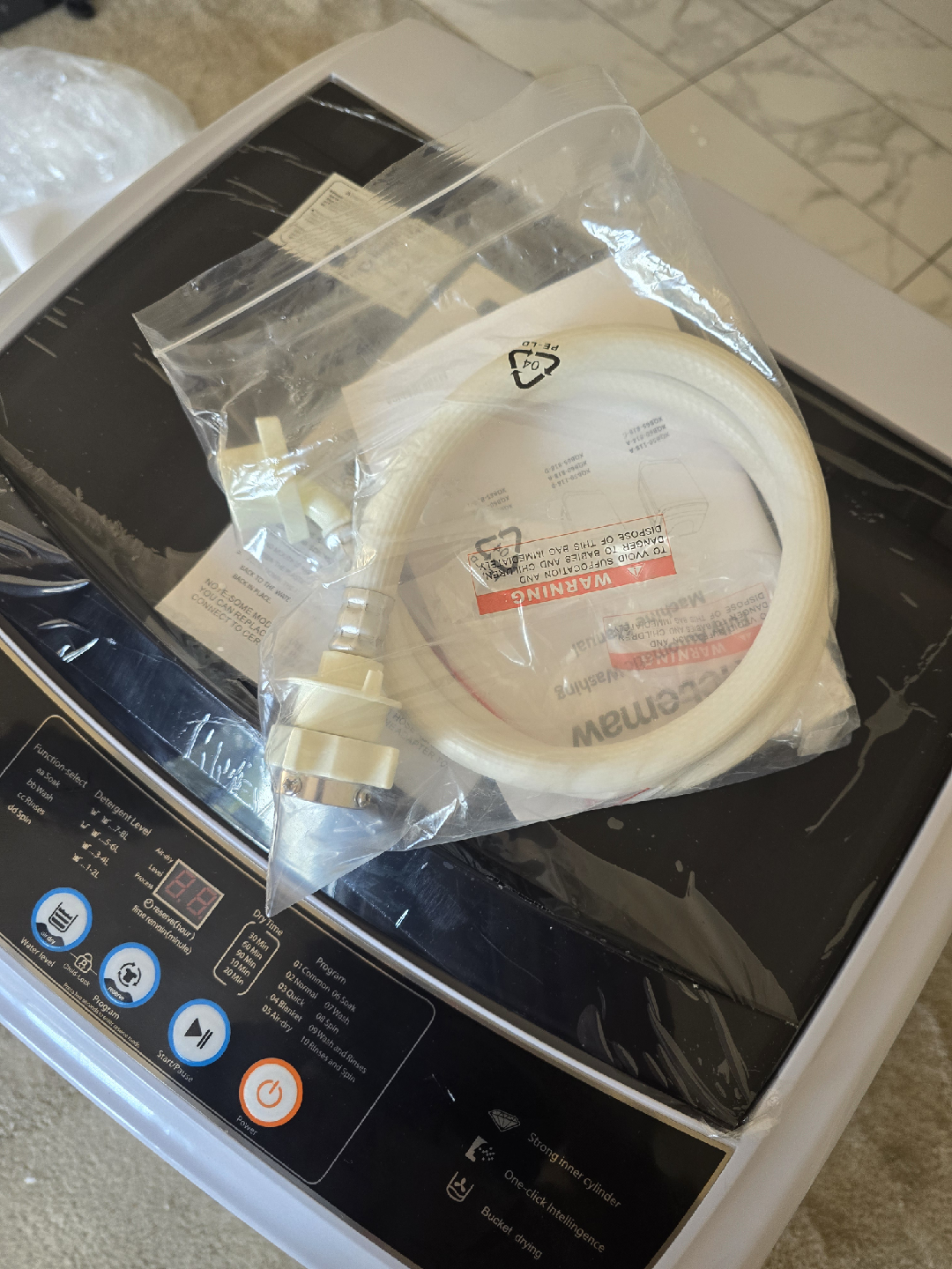 Nictemaw 17.8Lbs Portable Washing Machine - White & Grey - photo 4