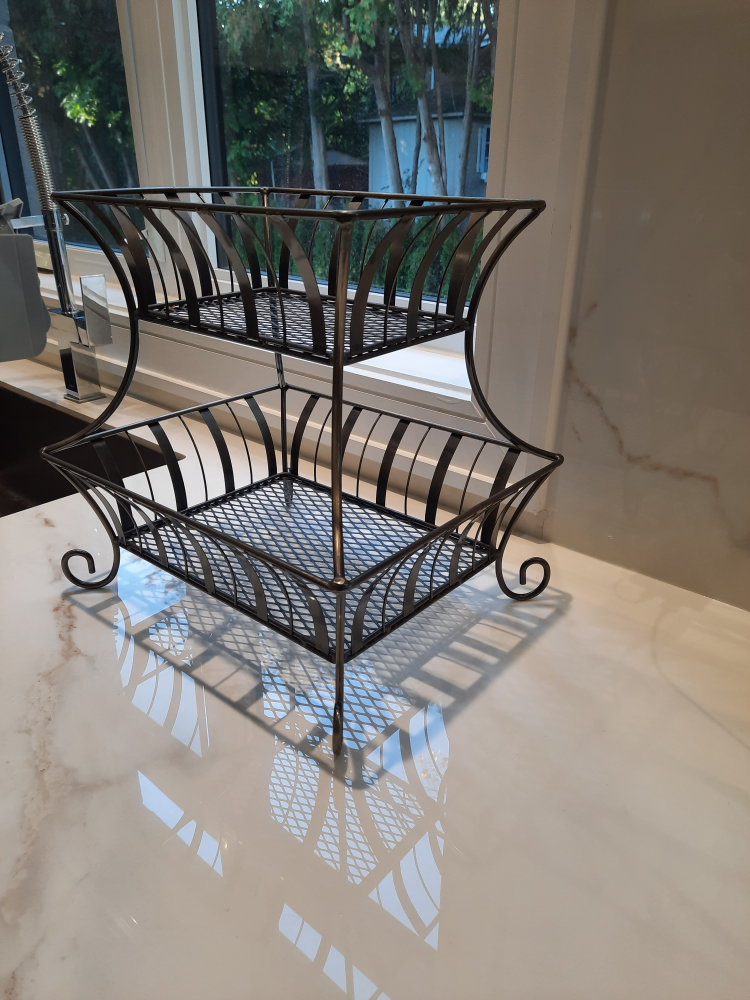 Two-Tiered Metal Basket Stand - photo 2