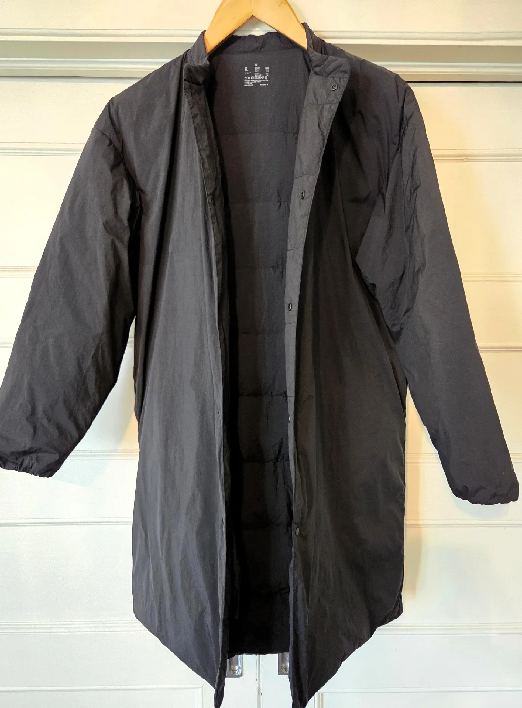 Muji Lightweight Long Down Jacket Dark Blue - 750 Fill image indicator(2)