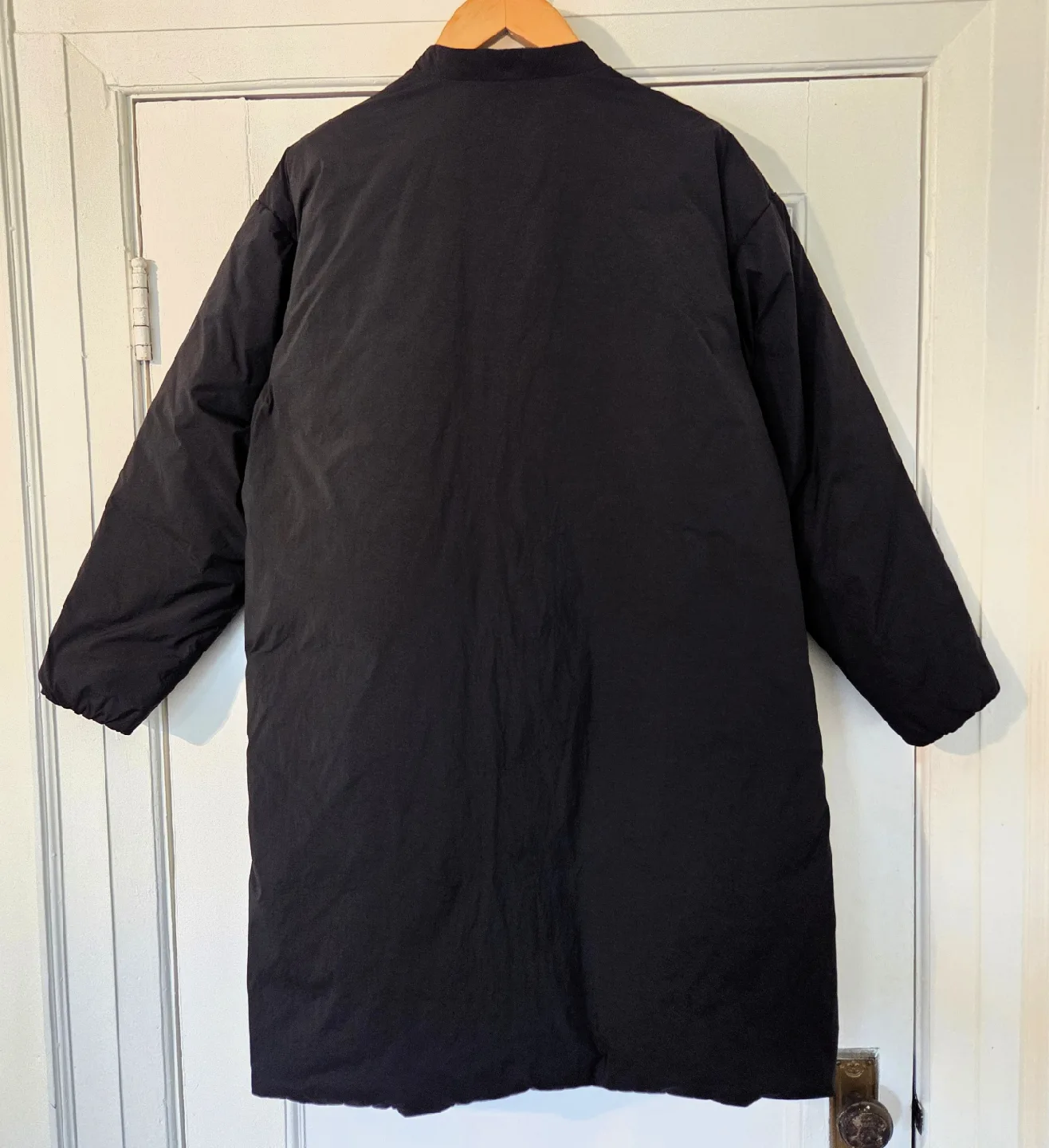 Muji Lightweight Long Down Jacket Dark Blue - 750 Fill image indicator(3)