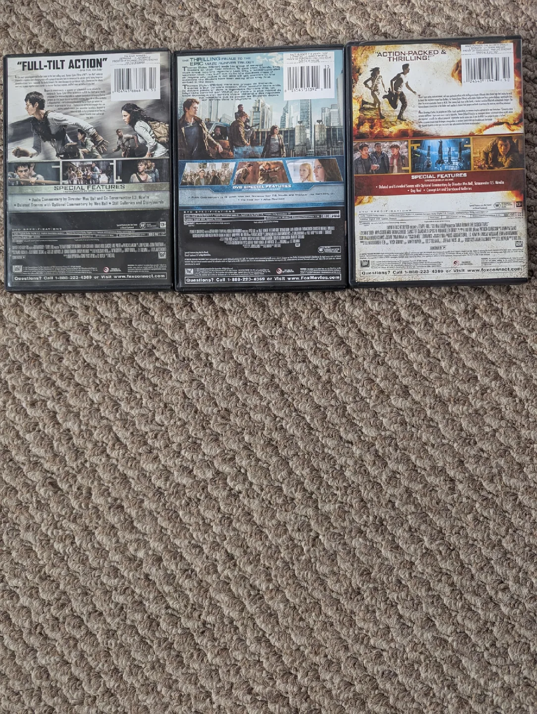 Maze Runner Trilogy DVD Set CASH ONLY AS IS image indicator(2)