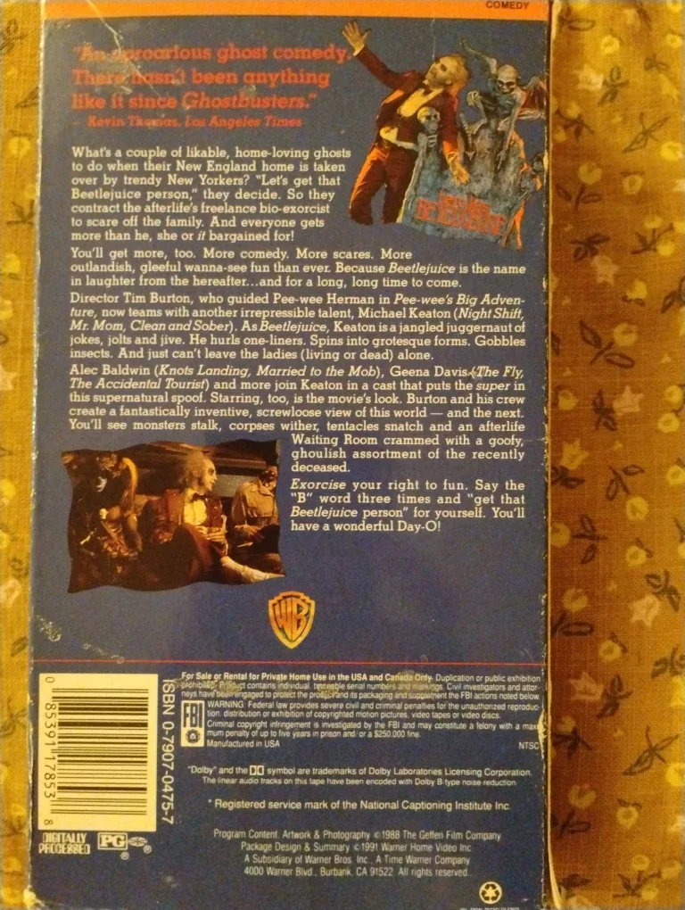 Beetlejuice VHS Tape - Classic Comedy image indicator(2)