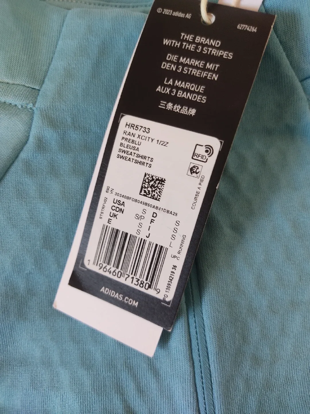 Adidas Ran Xcity 1/2 Zip Sweatshirt - Blue, Size S image indicator(2)