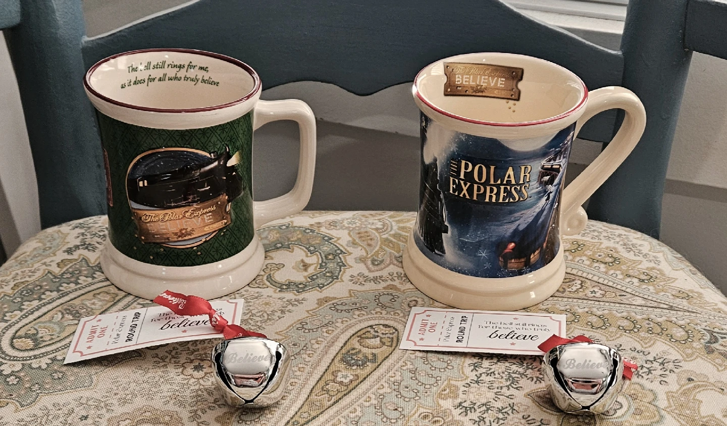 Polar express mug and believe bell