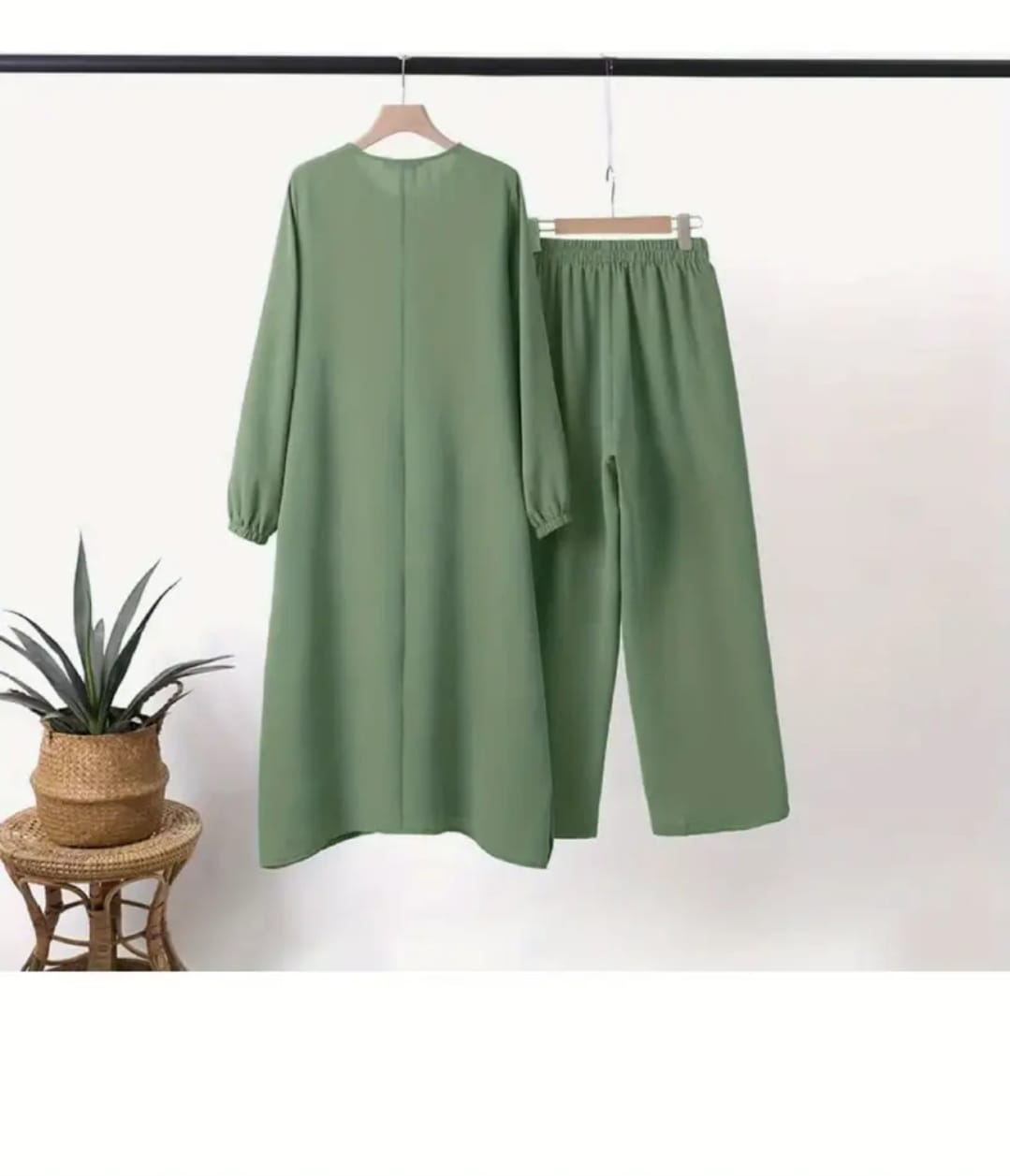 Green Long Sleeve Women's Pant Set