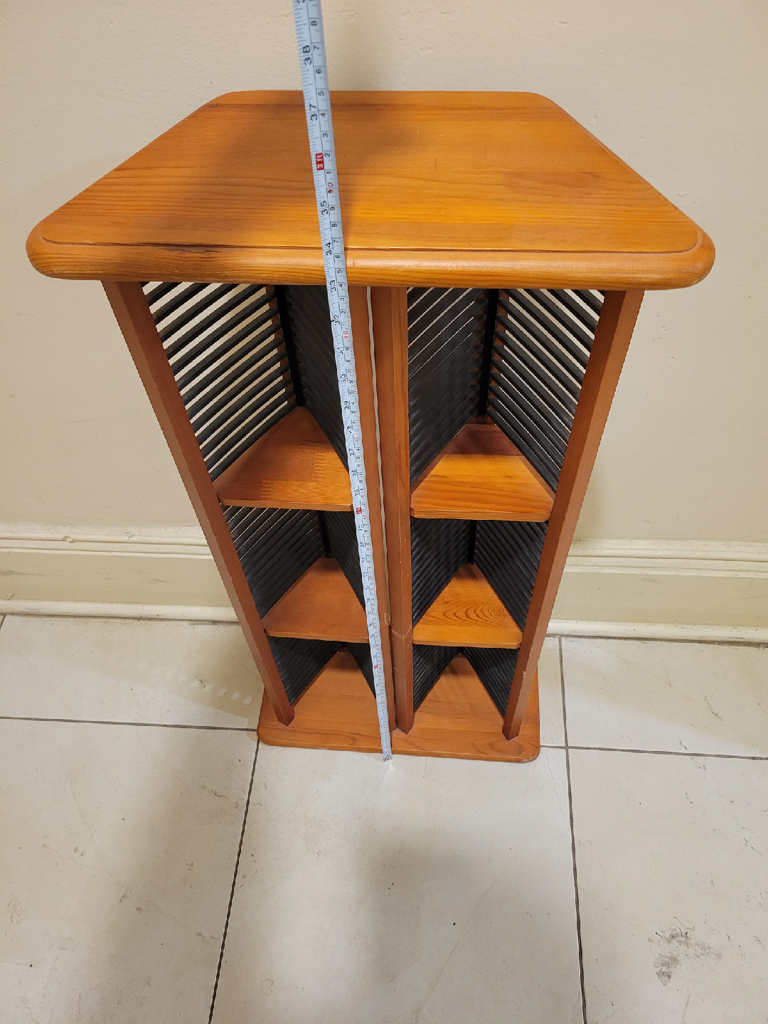 Wooden CD Rack Media Storage Tower - photo 5