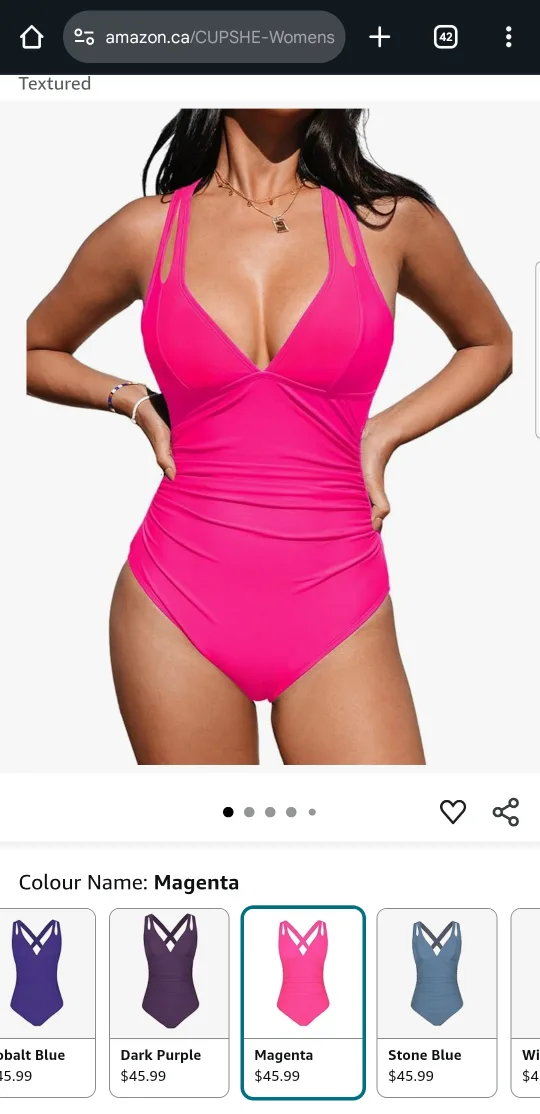 Cupshe hot pink one-piece bikini image indicator(3)