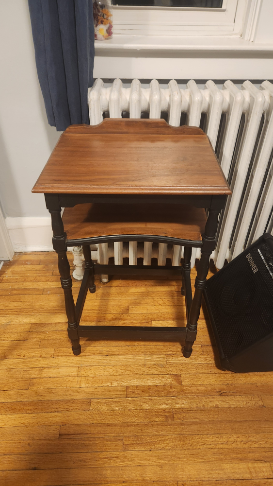 Antique Wood Side Table - photo 2