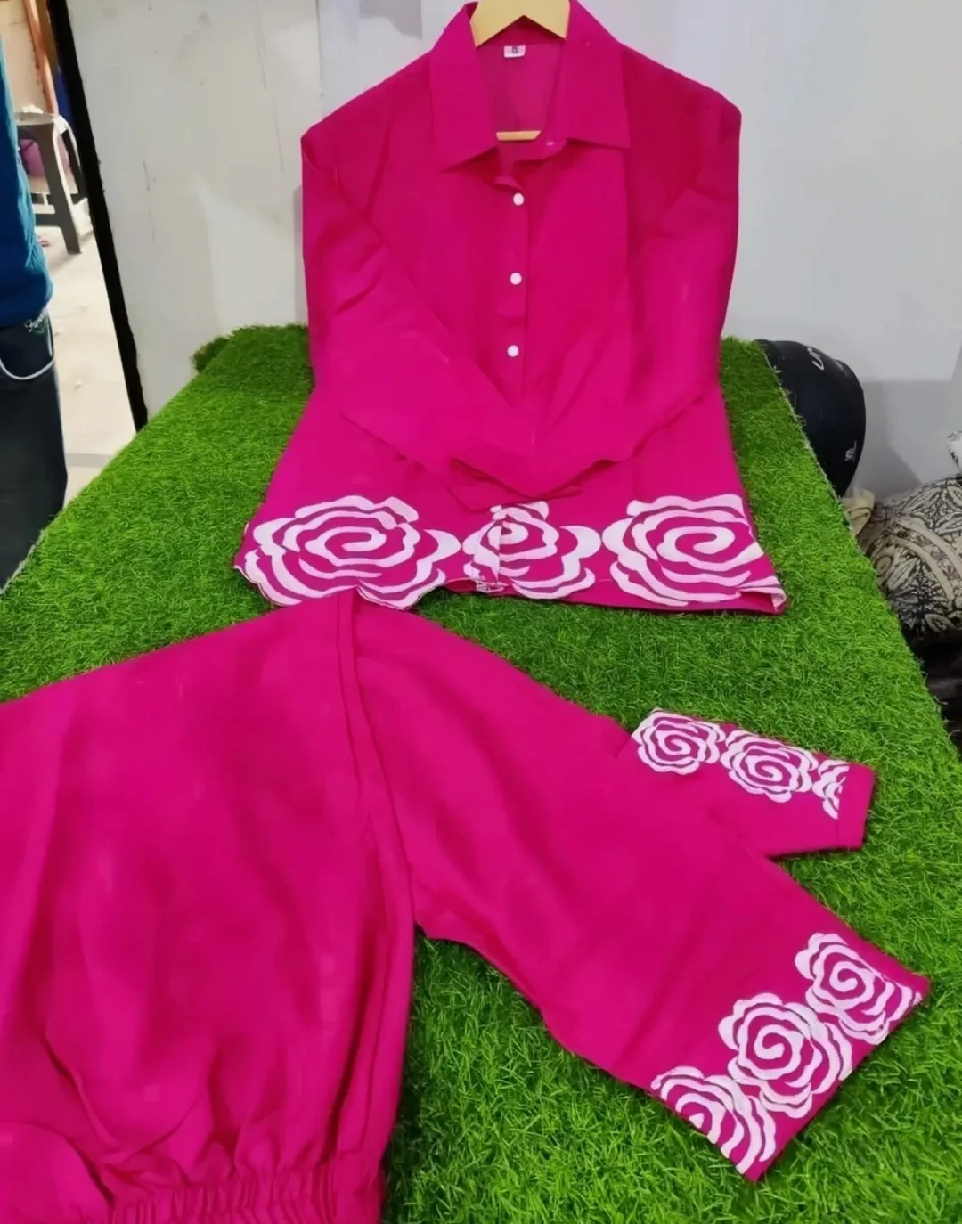 Pink Rose Design Ladies' Suit Coord set image indicator(2)