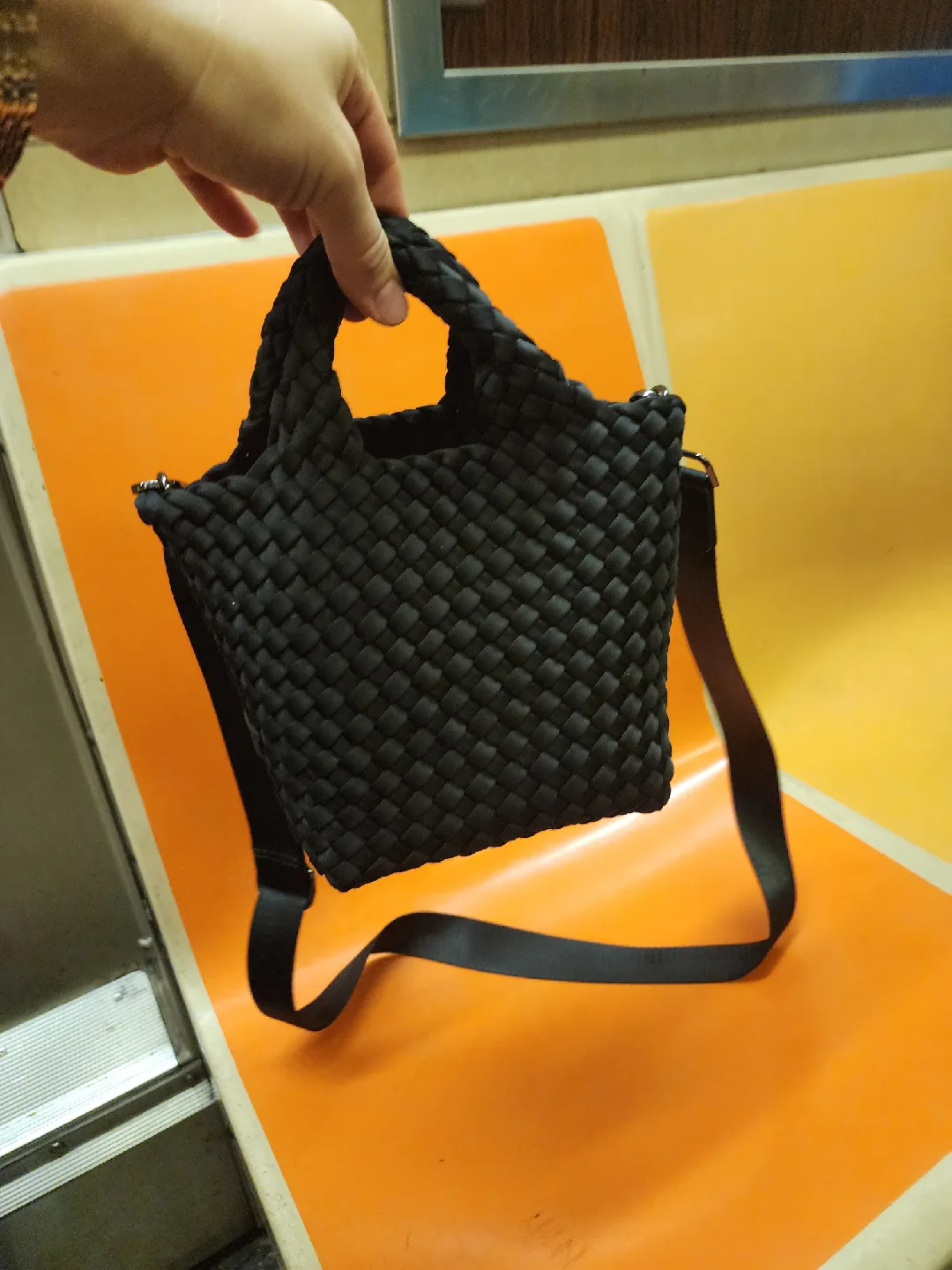 Nachedi Black Woven Crossbody Bag image indicator(2)