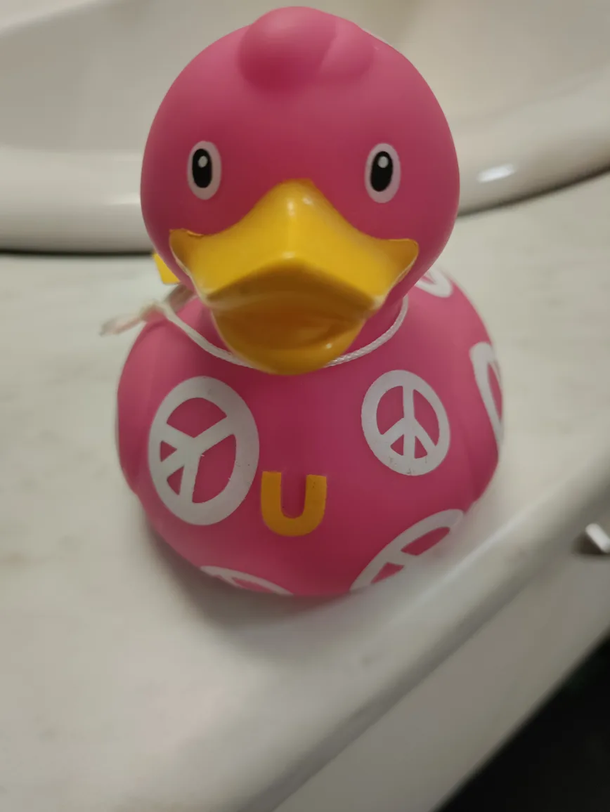 Pink Peace Symbol Rubber Duck image indicator(2)