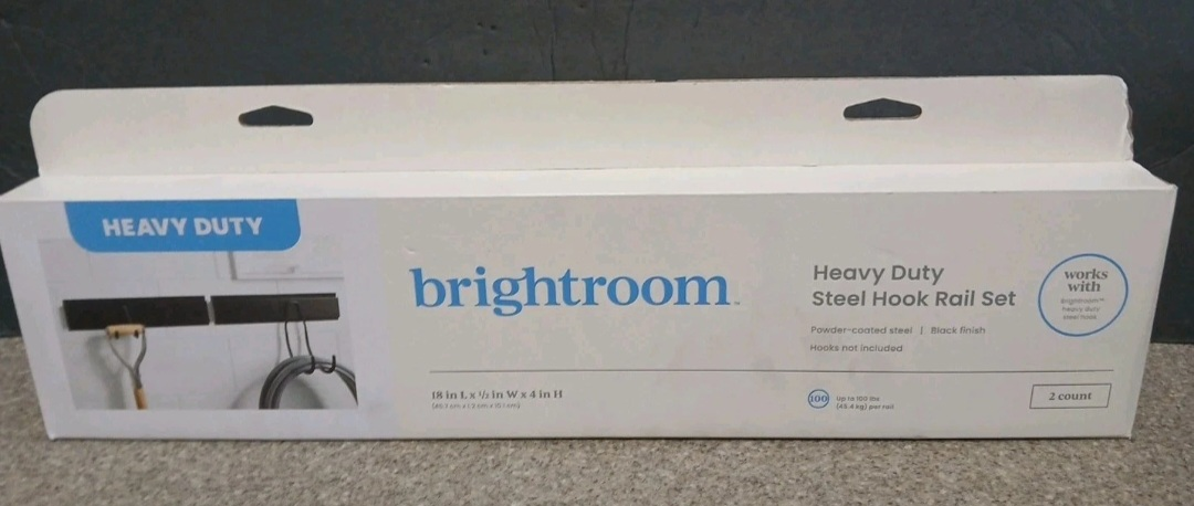 Brightroom Heavy Duty Steel Hook Rail Set - New lot of 2
