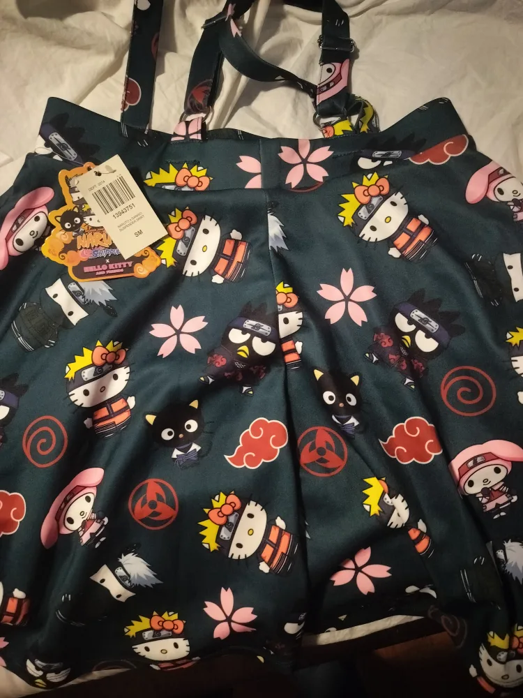 Hello Kitty x Naruto Suspender Skirt - Size Small