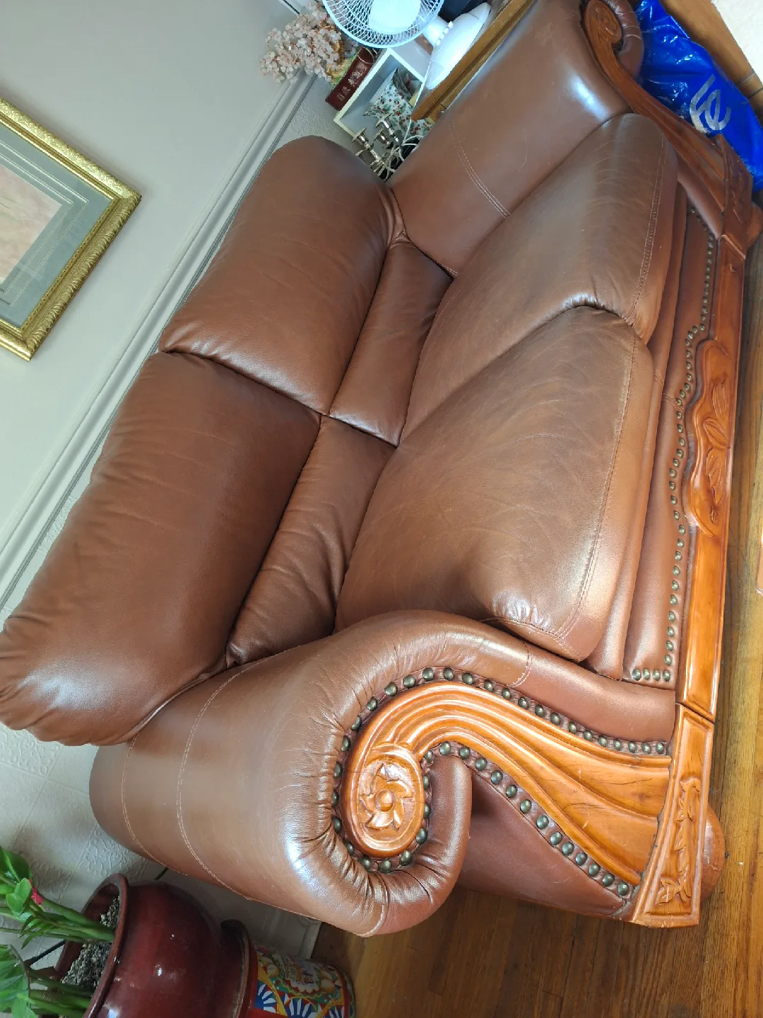 Brown Leather Sofa image indicator(3)