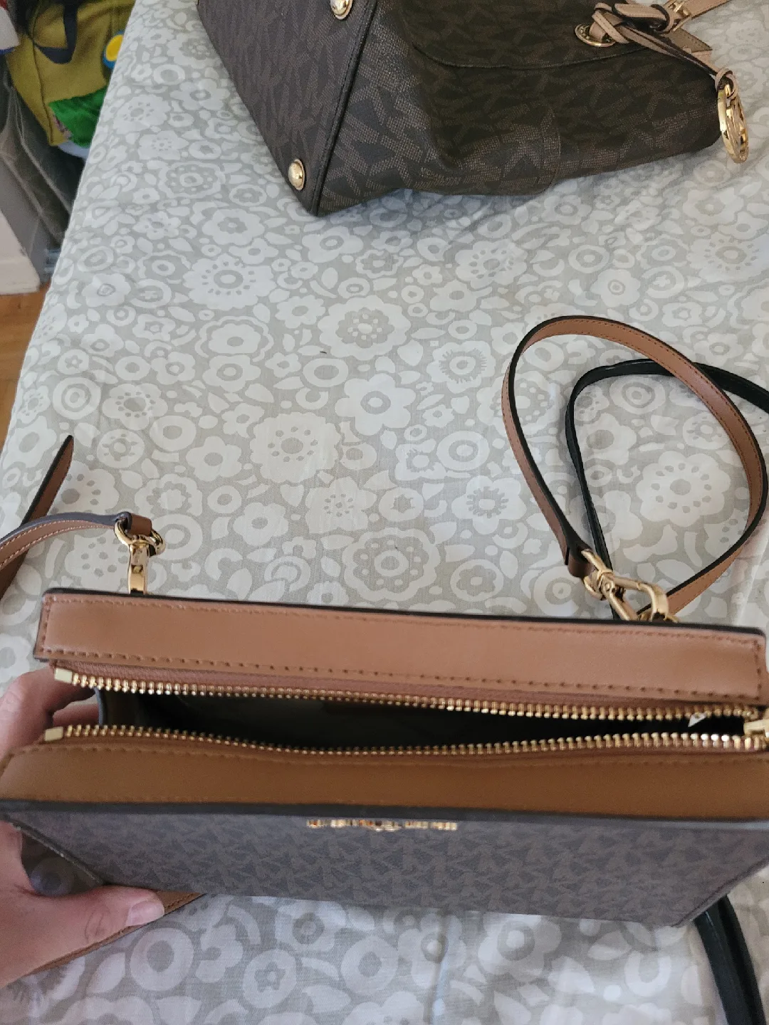 Michael Kors Brown Signature Wallet Crossbody image indicator(4)