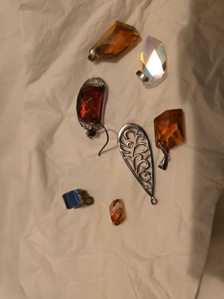 7 Assorted Pendants - Jewellery Making Sterling Silver Amber thumbnail
