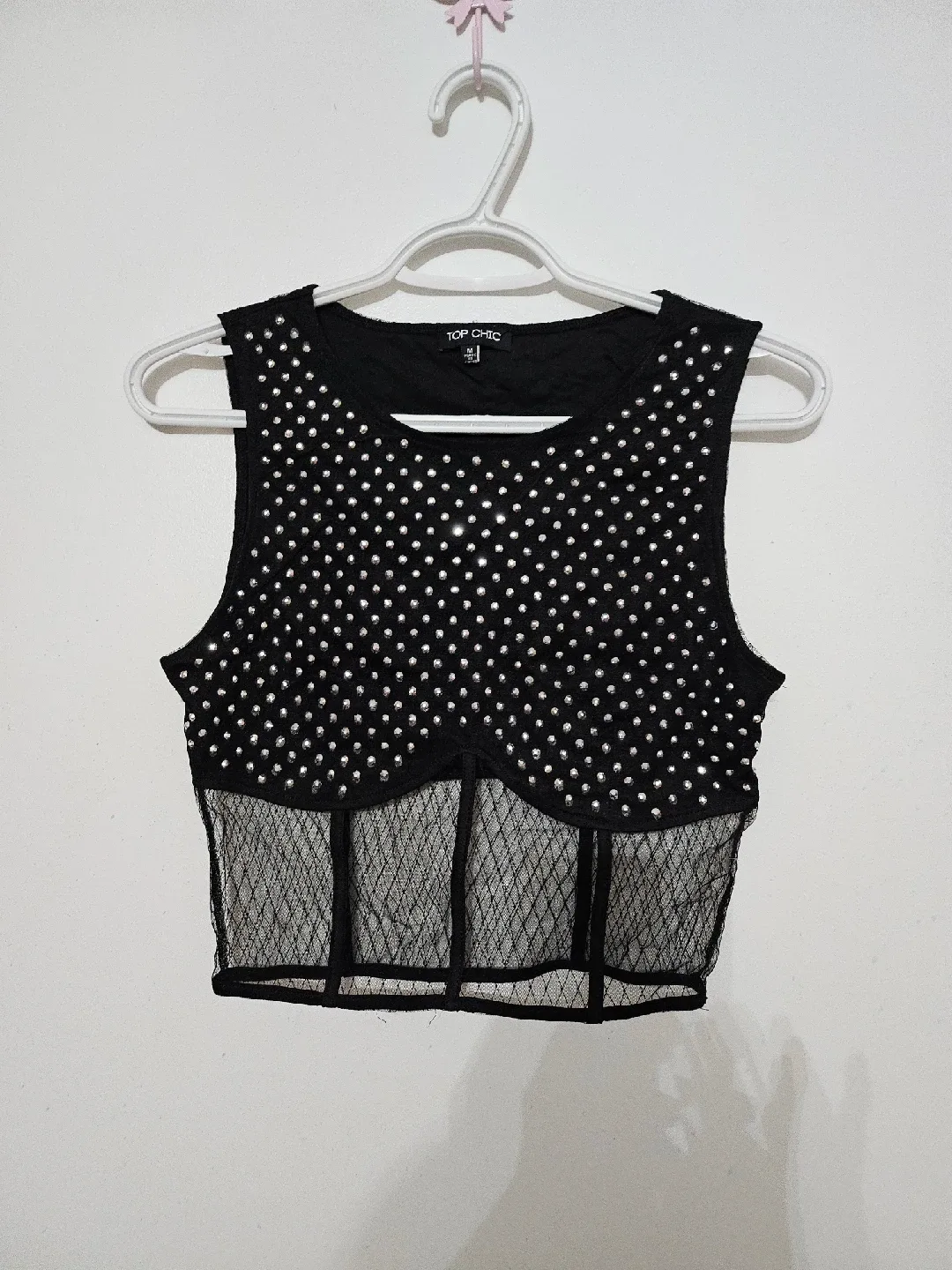 Top Chic Black Embellished Top - Size M thumbnail