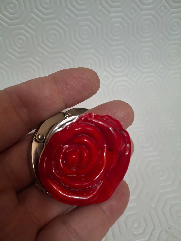Murano Glass Red Rose Purse Hook image indicator(4)