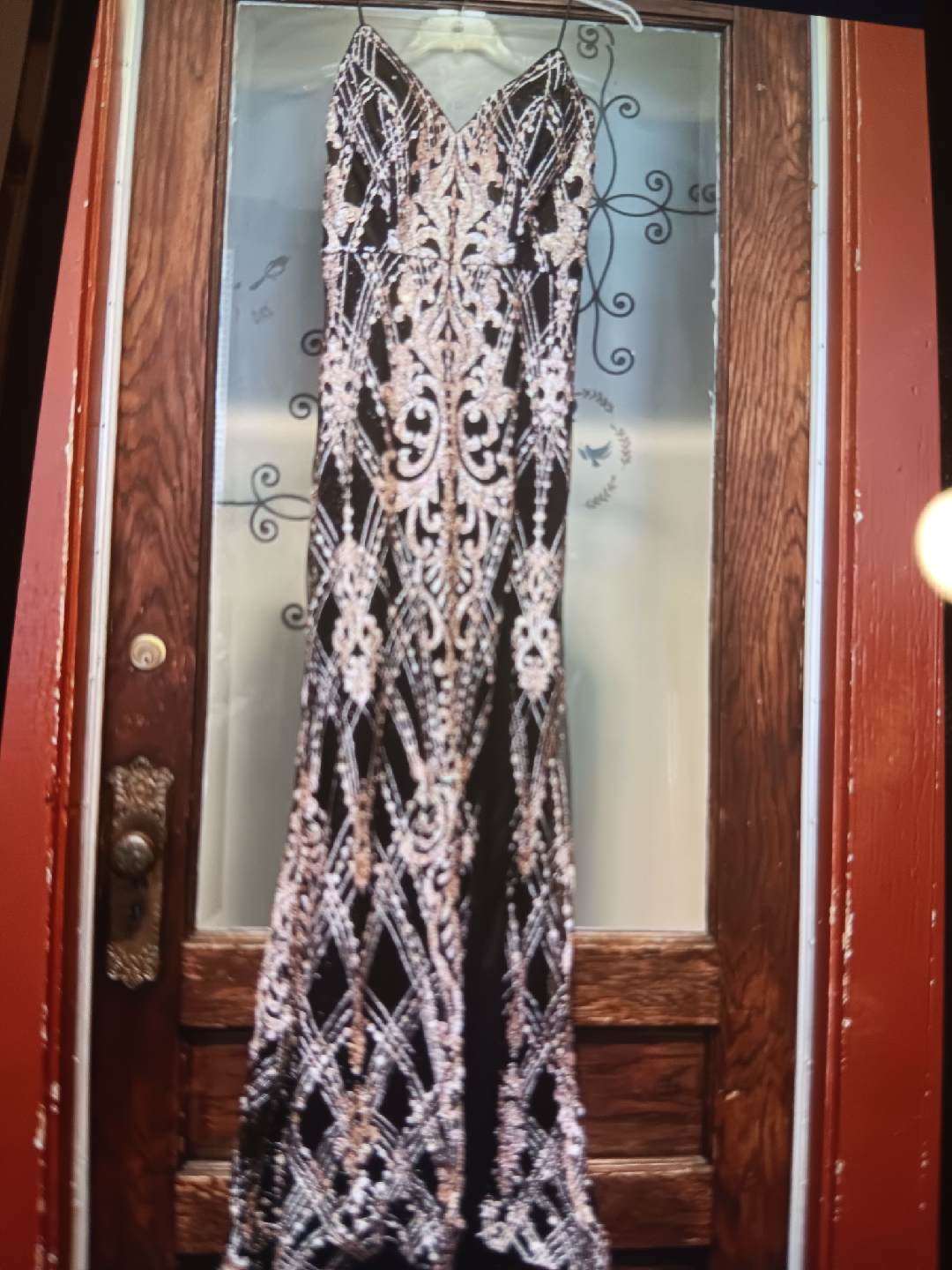 Black & Gold Embellished Formal Dress