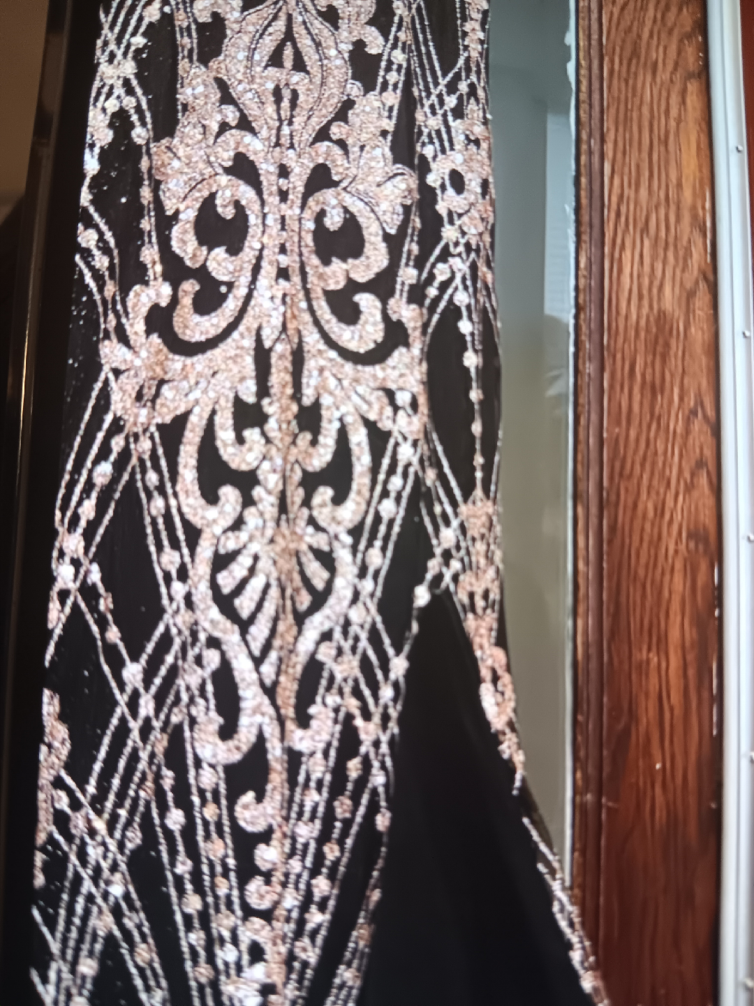 Black & Gold Embellished Formal Dress - photo 2