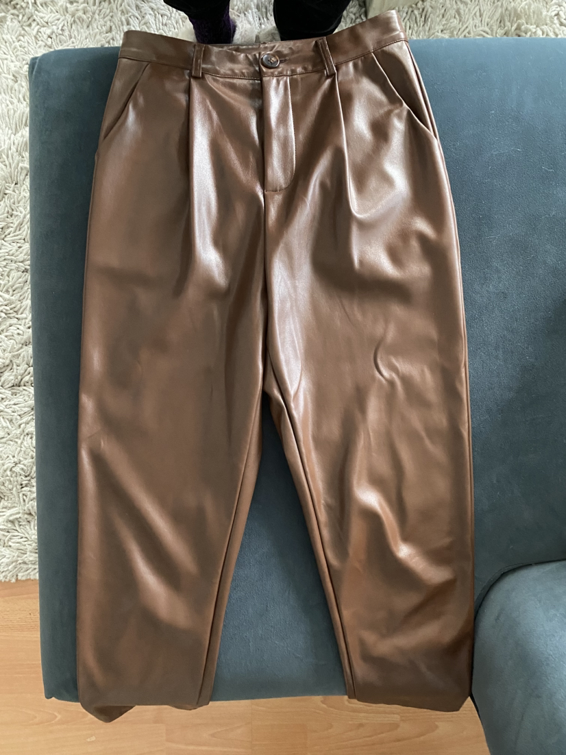 High waist PU leather pants size S - photo 4