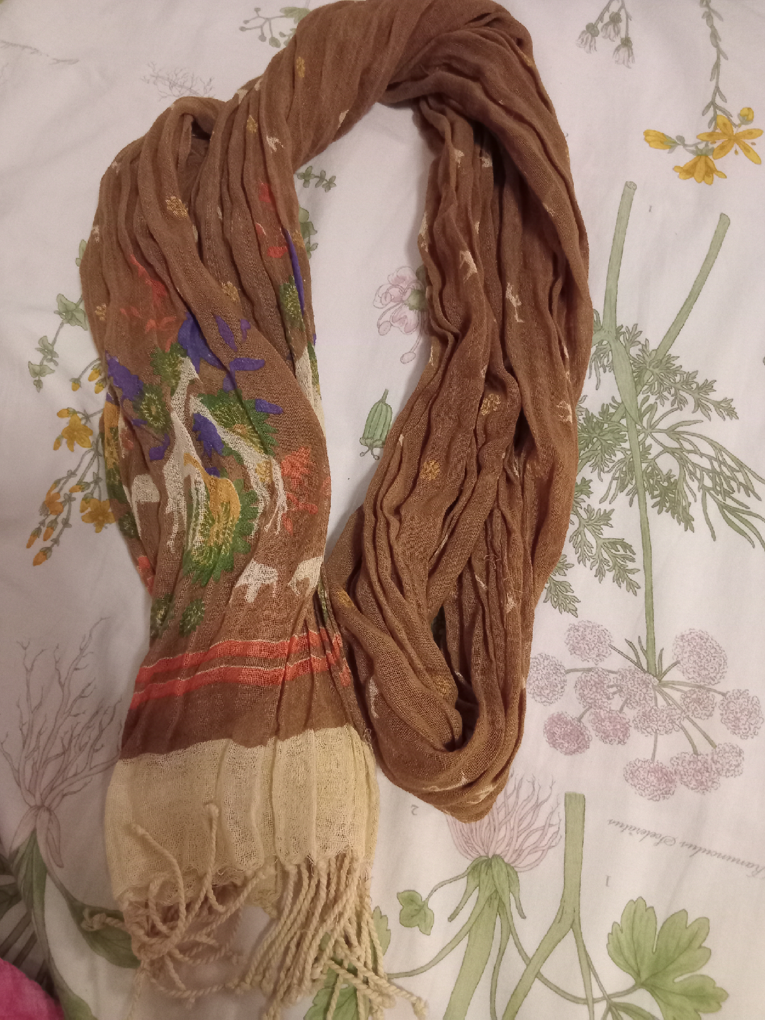 Brown Cotton Scarf