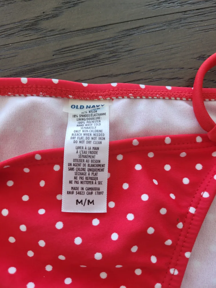 Old Navy Red Polka Dot Bikini Bottoms - Size M image indicator(3)
