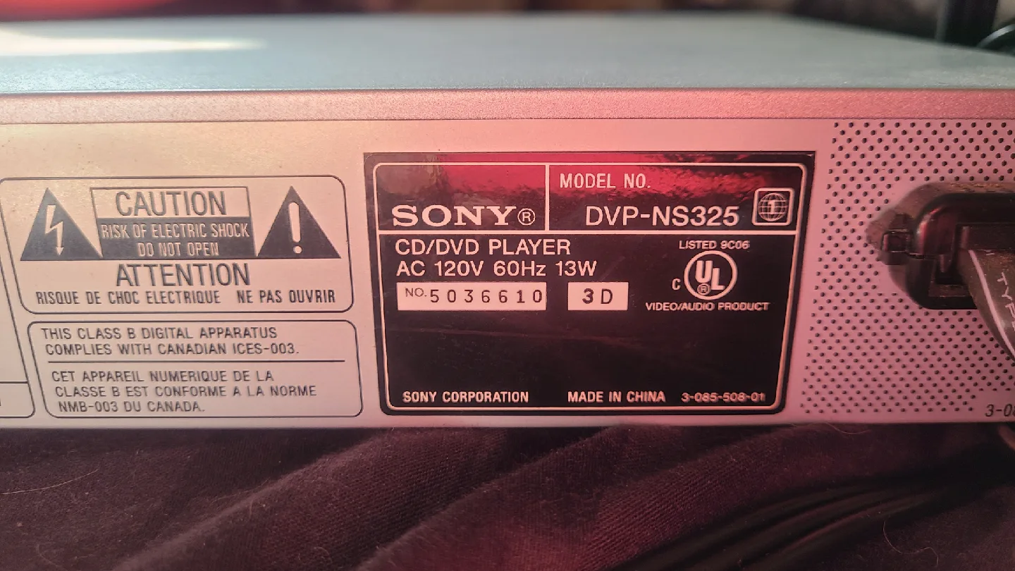 Sony DVP-NS325 CD/DVD Player image indicator(3)
