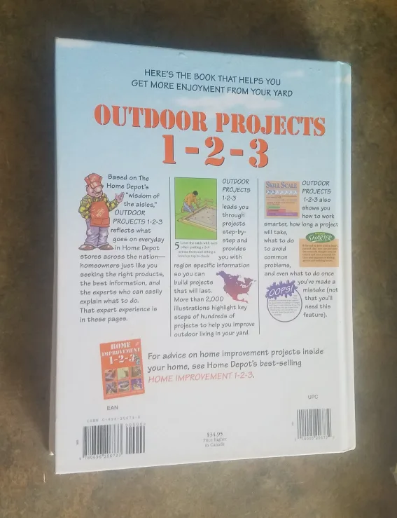The Home Depot Outdoor Projects 1-2-3 Hardcover Book Never Used1 image indicator(2)