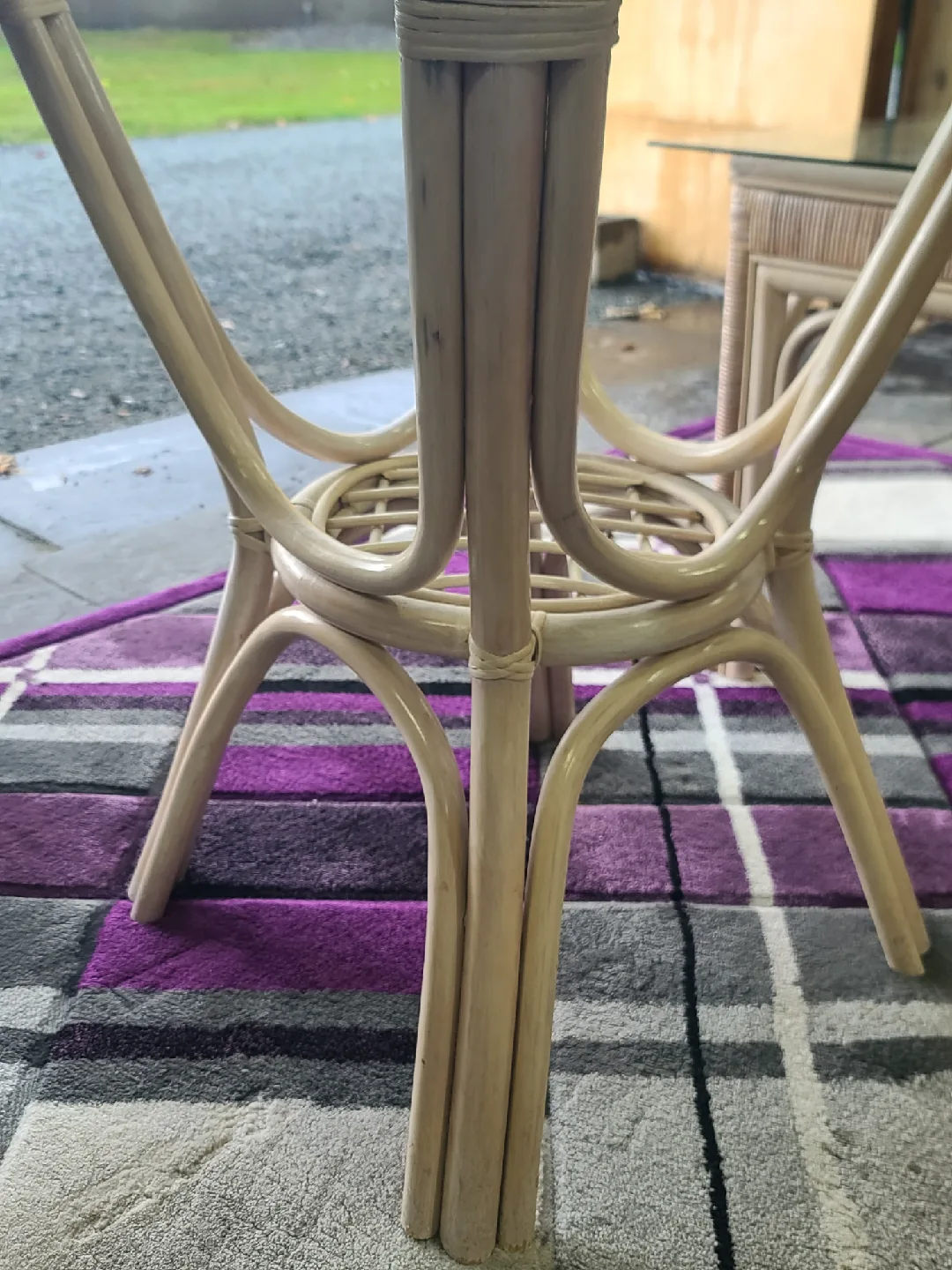 Rattan Side Table with Glass Top image indicator(2)