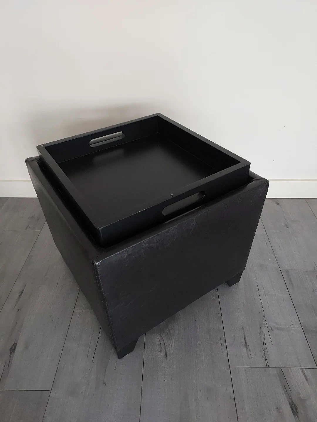 Dark Brown Storage Ottoman with Removable Tray image indicator(4)