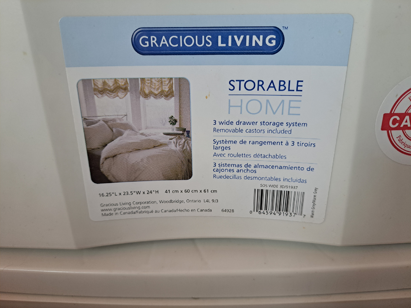Gracious Living Storable Home 3-Drawer Storage System - photo 2