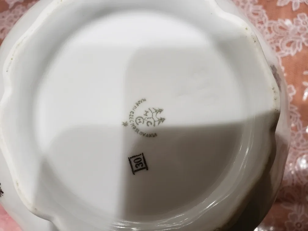 Vintage MCM 38 fine porcelain Tea Set  Silver Maple Leaf image indicator(7)