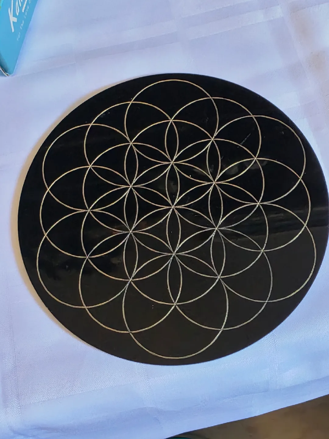 Black Flower of Life Crystal Grid Board