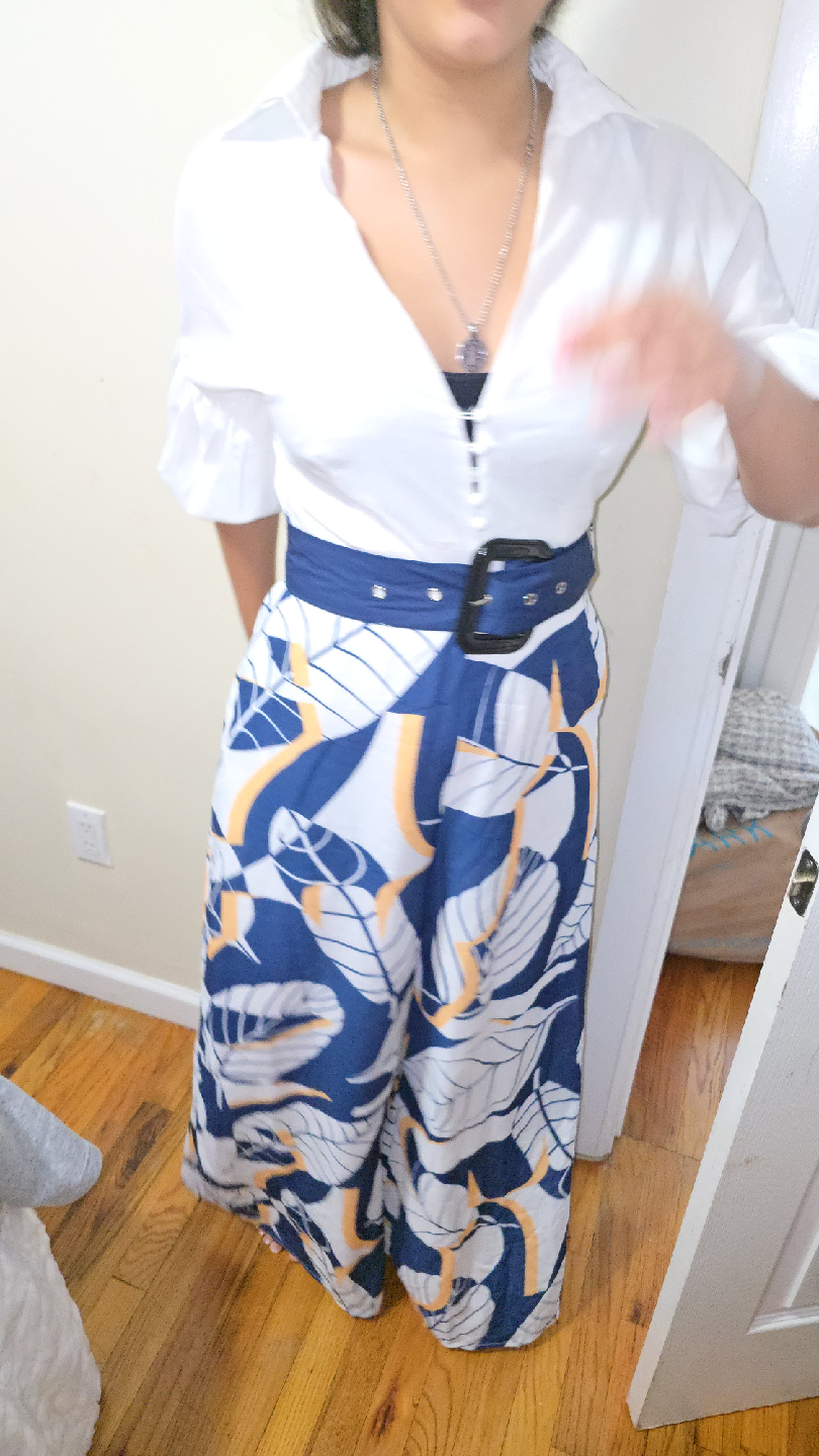 Floral Print Wide Leg Jumpsuit