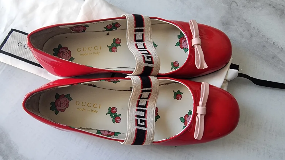 Gucci Red Patent Leather Mary Jane Shoes image indicator(2)