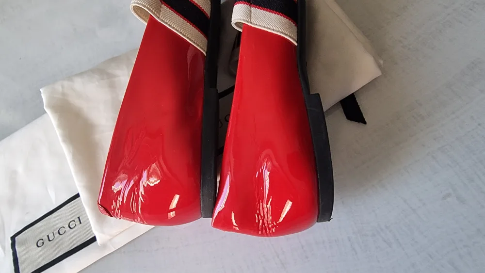 Gucci Red Patent Leather Mary Jane Shoes image indicator(3)