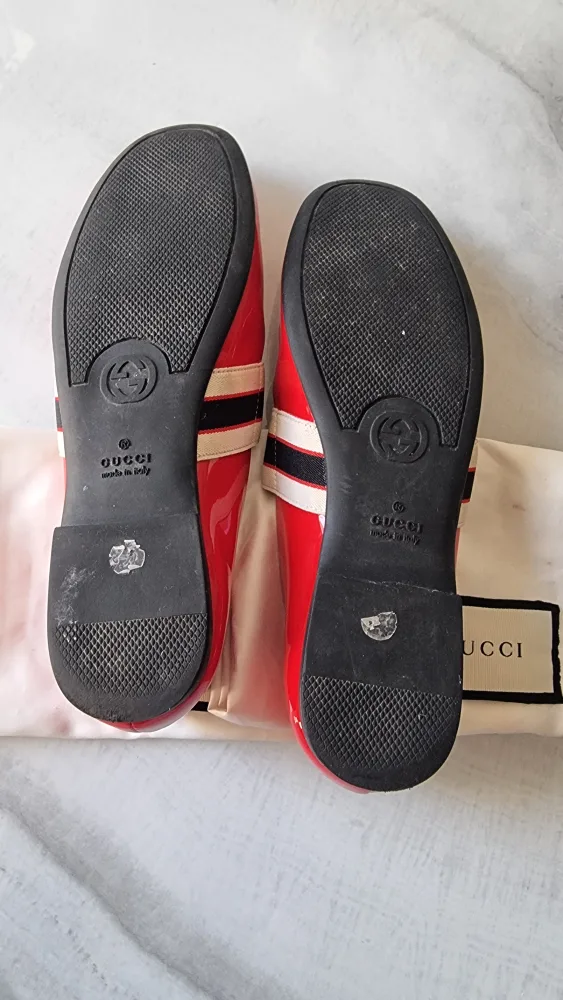 Gucci Red Patent Leather Mary Jane Shoes image indicator(5)