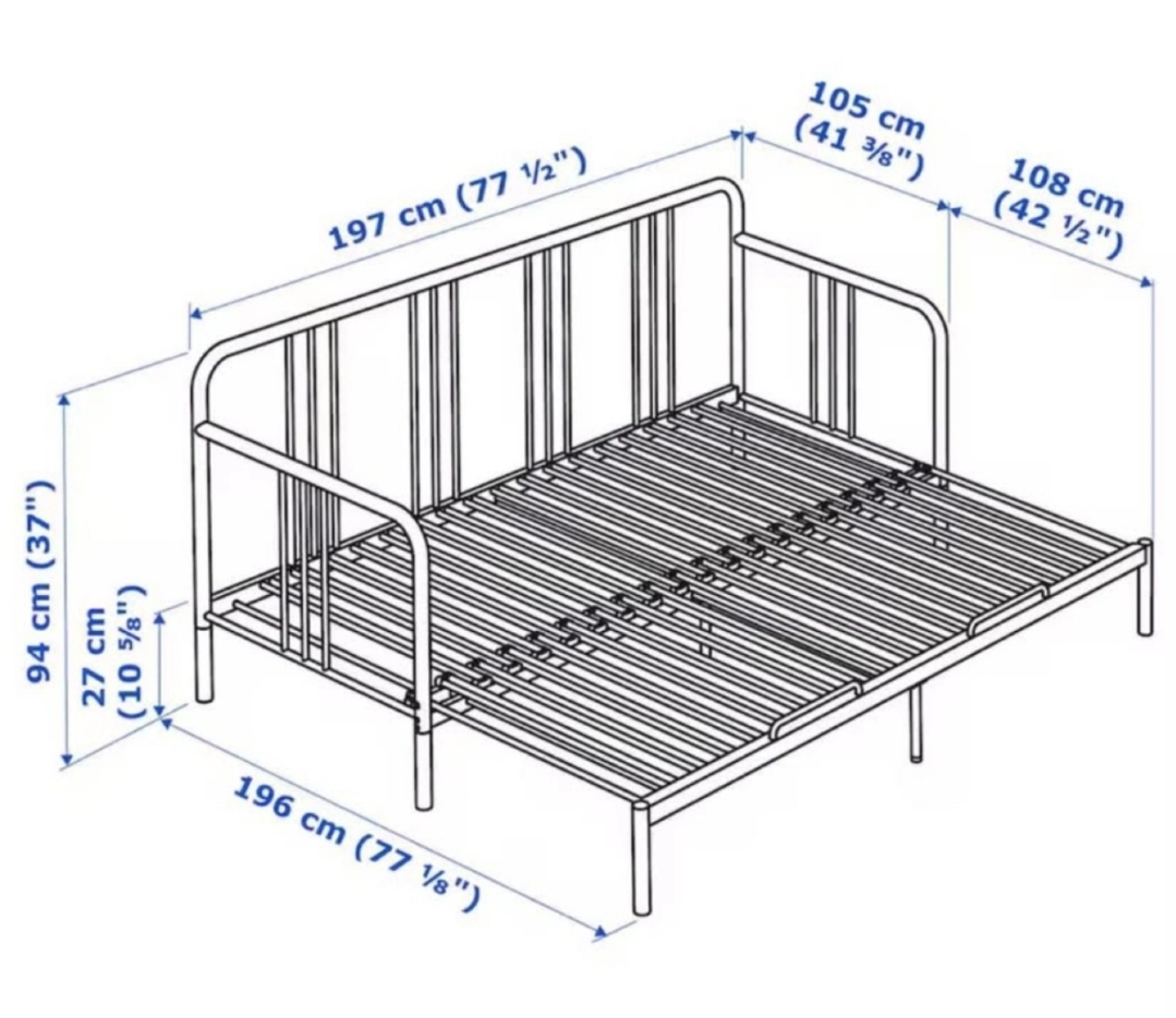🌱IKEA FYRESDAL Daybed -- Black Steel - photo 3
