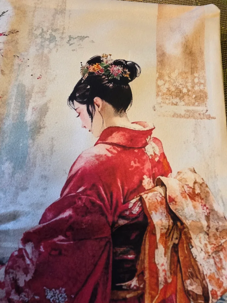 Decorative Pillow Cover - Asian Woman Design image indicator(4)