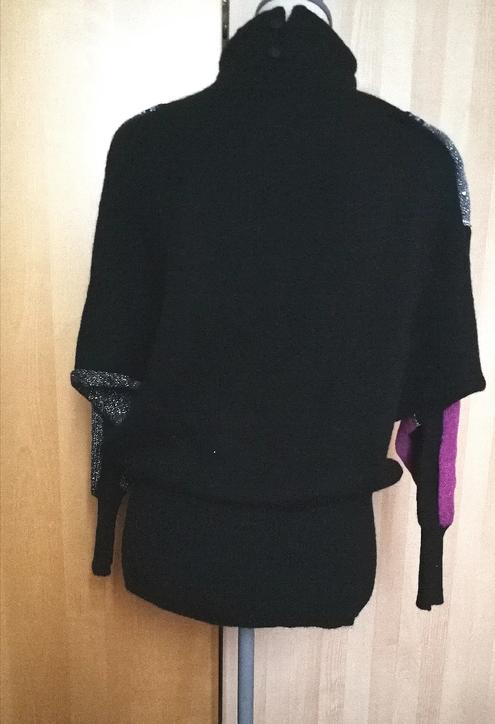 🇮🇹 Italian Vintage Colour Block Mohair Blend Turtleneck Sweater - photo 2