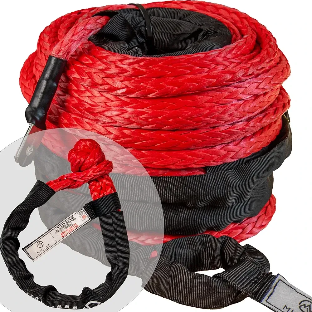 New MIOLLE 3/8" x 90ft Synthetic Winch Rope image indicator(3)