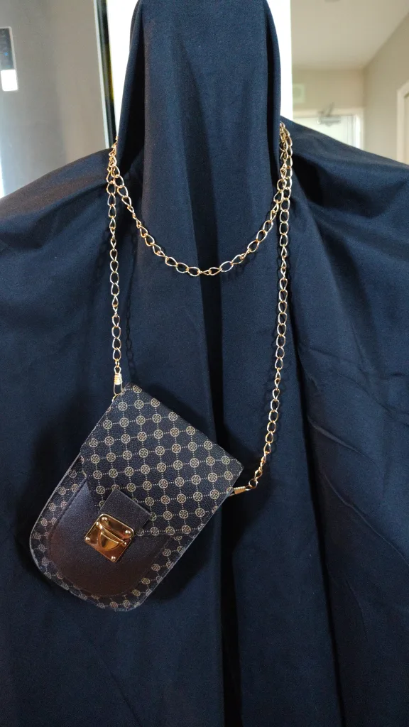 Patterned Crossbody Bag with Gold Chain thumbnail