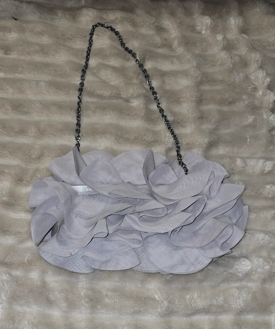 BCBGMAXAZRIA Silver Evening Clutch thumbnail