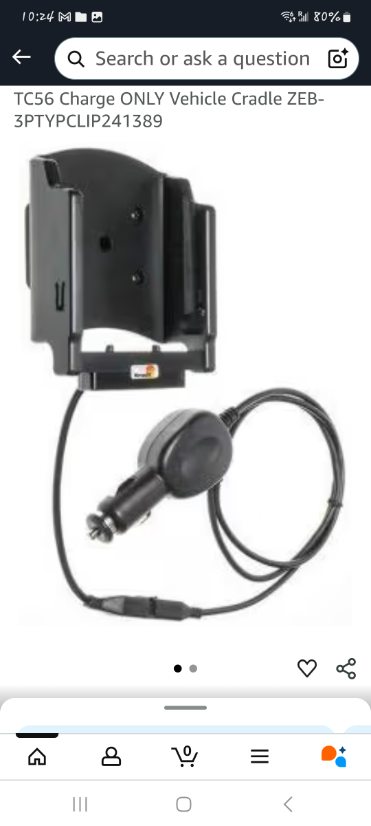 TC56 Vehicle Cradle Charger