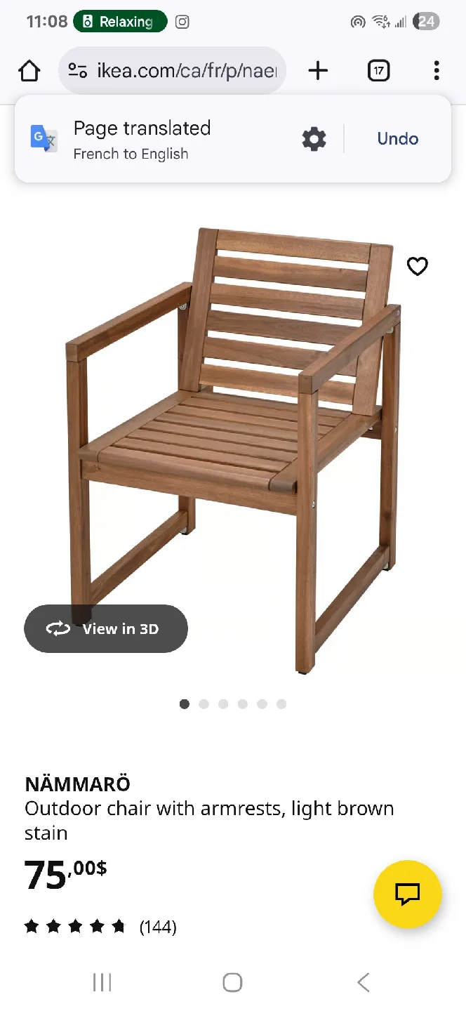 ikea aparo outdoor solidnwood stained chair discontinued image indicator(2)